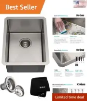 14 Inch Premium Durable Stainless Steel Undermount Single Bowl Kitchen Bar Sink