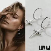 在飛比找博客來優惠-LUV AJ 好萊塢潮牌 銀色十字架耳環 小圓X垂墜式2用耳