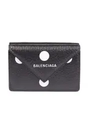 Balenciaga Papier Mini Wallet in Black and White Polkadots