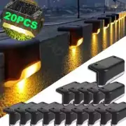 Warm White LED Solar Step Lamp Path Stair Outdoor Garden Lights Waterproof Light
