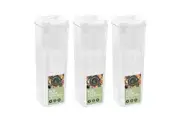 3x Lemon & Lime Flip Lock 1.9L 30cm Food Storer Storage Square Container w Lid