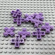 LEGO Modified Plate - Medium Lavender - 3 x 3 Cross - QTY x10