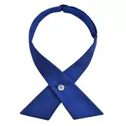 Adjustable Criss-Cross Bow tie School Uniform Pre-tied Bowknot for Royal Blue