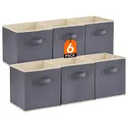 6 Pack 11 Inch Collapsible Storage Cubes Foldable Bins for Shelves Closet Room