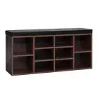 Artiss Shoe Rack Storage Cabinet Bench Organiser Shelf Cupboard 10 Pairs Walnut