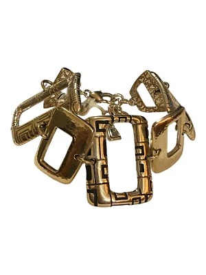 Brighton NEXUS Silver Plated Rectangular Links Chunky Bracelet NWT & Heart Tin