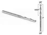 1/8" Dia. 2 Flute Ball Nose CNC Router Bit - 1/8" Shank - Yonico 34201-SC