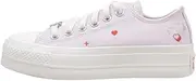 [Converse] Women's Chuck Taylor All Star Lift Platform Denim Fashion Sneakers, Daze/Egret, 6.5, A09115C