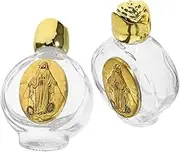 ULDIGI 2Pcs Decorative Glass Water Bottle Refillable Holy Water Containers for Travel and Portable Bottles for Church Use for Daily Blessings and