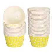 Mini Polka Dot Cupcake Liners, 50Pcs Cupcake Muffins Liners Holders(Yellow)