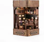 DIY Book Nook Kit – Miniature Dollhouse Booknook, 3D Wooden Bookshelf Puzzle, Suitable Creative Bookshelf Puzzle Craft for Teens Adults（Magic Bookstore）