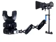 Pro Carbon Fiber Stabilizer Vest with dual Arm for Filming Video Camera DSLR