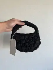 new COS quilted micro mini hand bag in black modern Polyester jennie cloud tiny