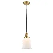 Innovations 181 Canton 1 Light Corded Mini Pendant, S Gold/White - 201C-SG-G181