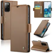 CaseMe Samsung Galaxy S20+ Plus 4G 5G Folio Wallet Case Cover Side Closure G985 G986 [Brown]