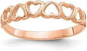 [JewelryWeb] 10k Rose Gold Polished Love Hearts Ring Size 7.00 Statement-Ring for Women