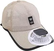 [Clobeau] Men Women Solar Powered Fan Hat Cooling Baseball Hat Fishing Camping Beach Hats with Solar Fans Summer USB Charging Sun Hats