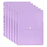 6PK Marbig Pastel Top Open A4 Ring Binder Wallet Pocket Stationery Holder Purple