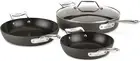 All-Clad Essentials Nonstick Skillet Set, 4-Piece, Grey