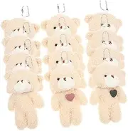 SOPOTUTU 12Pcs Cute Plush Bear Keychain Pendants Soft Stuffed Animal Bag Ornaments for Backpacks present for Adults for Birthdays and Festivals