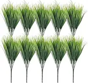Artificial Grass Plants - Artificial Tall Grass, 10 Pieces Vivid Artificial Tall Wheatgrass Plants Decoration | Artificial Green Shrubs, Multifunctional Wheatgrass Green Plants Decoration, de