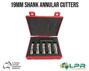 Annular cutters set 5pc 16-18-20-22 & 24mm cutters pilot included boxed M2 HSS