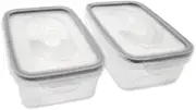 Clip Lock Containers 450ml – Pack of 2 – Leakproof & Airtight – Helps in Kitchen Storage and Organisation - Stackable (Grey)