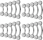 [Quferuy] Silver Helix Cartilage Piercing Jewellery 6 Pieces Hypoallergenic Curved Barbell Tiny Eyebrow Ring Durable Vertical Labret Nose Piercing Jewellery for Women Men
