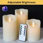 3PCS Flameless LED Candle Tea Lights Flickering with Timer Remote Control XMAS