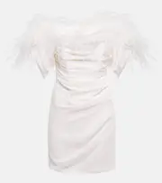 [Giuseppe di Morabito] Giuseppe di Morabito Feather-trimmed minidress AU 6 white