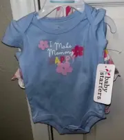 NEW NWT Infant Girls Sz 6 Months Shirt, Bloomer Shorts & Headband 3 Pc Outfit
