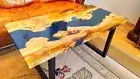 Handmade Epoxy Resin Dining Table Live Edge Modern Nature-Inspired Design Decors