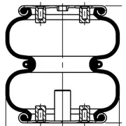 Contitech 68160 Double Convoluted Air Spring 1.60 In., 5.1612 Lbs, 5 In.