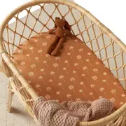 Snuggle Hunny Bronze Palm Organic Bassinet Sheet / Change Pad Cover