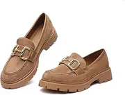 [Vera Creation] Women Penny Loafers Casual Hollow Out Slip On Chunky Platform Loafers Work Shopping Travel Shoes