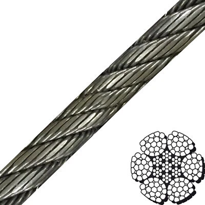 1-1/8" x 550' 6x26 Compacted & Swaged Wire Rope