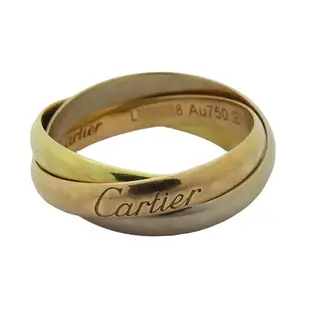 【二手名牌BRAND OFF】Cartier 卡地亞 Trinity系列 18K 三色金 三環戒 #50 有刻字