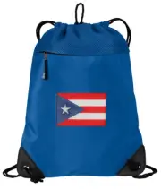 Puerto Rico Flag Drawstring Backpack Cinch Bag Heavy Duty MESH & MICROFIBER!