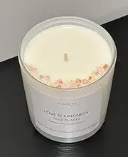 Crystal Infused Pure Soy Wax Candle 950g - 80 Hour Burn Time - Rose Quartz (Vanilla Musk)
