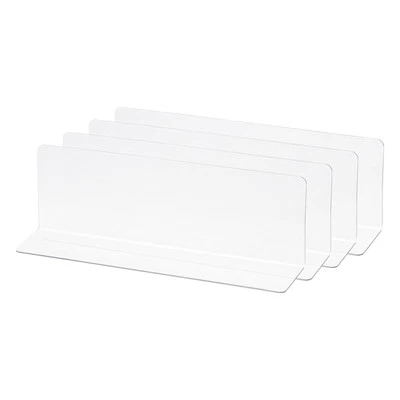 L Type Shelf Dividers, PVC Clear Closet Shelf Separator 20 x 3 x 6cm 4Pcs