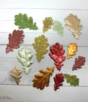 Die Cuts 3D Dresden Style Embossed Oak Leaf 12 Pieces Cardstock