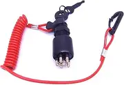 SouthMarine 5005801 175974 Ignition Switch & Key Assembly with Lanyard for OMC Johnson Evinrude 40-200HP Outboard Motor