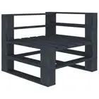 Wood Garden Pallet Corner Sofa Grey Wooden Seating Seat Bench Furniture vidaXL