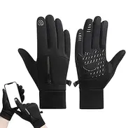 [Generic] Snow Warm Gloves | Waterproof Winter Gloves Touchscreen Pocket Mittens,Cold Weather Anti-Slip Riding Snowboard Gloves for Hiking, Running, Cycling Outdoor Activities