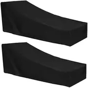 2 Pack Garden Sun Lounger Cover, Sunbed Covers, Chaise Lounge Cover, Waterproof Patio Lounge Chair Cover, Anti UV, Dust-Proof, Outdoor Patio Sunbed Beach Chair Cover w/ Storage Bag (208 × 75 × 80cm)