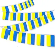 30 PCS Ukraine Flag String,33 FT Ukrainian National Bunting, Decor Banner for Outdoor Indoor Patio Yard Decoration