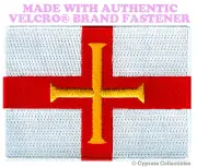 GUERNSEY FLAG PATCH BAILIWICK EMBROIDERED SOUVENIR UK w/ VELCRO® Brand Fastener