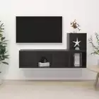 2pcs Gloss Wall Mount Storage Shelf Entertainment Unit TV Cabinet Bookshelf Rack