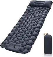 HTRTRR Camping Mattress Inflatable Foldable Single Bed Self Inflating for Hiking Backpacking Camping Climbing Travel (Navy)