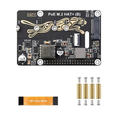 PCIe To M.2 Adapter For RPi 5 Power over Ethernet For NVMe 2230/2242/2260/2280
